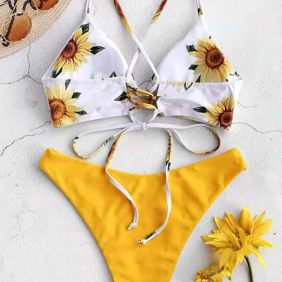 Latin Tienda  Bikini de flores amarillas