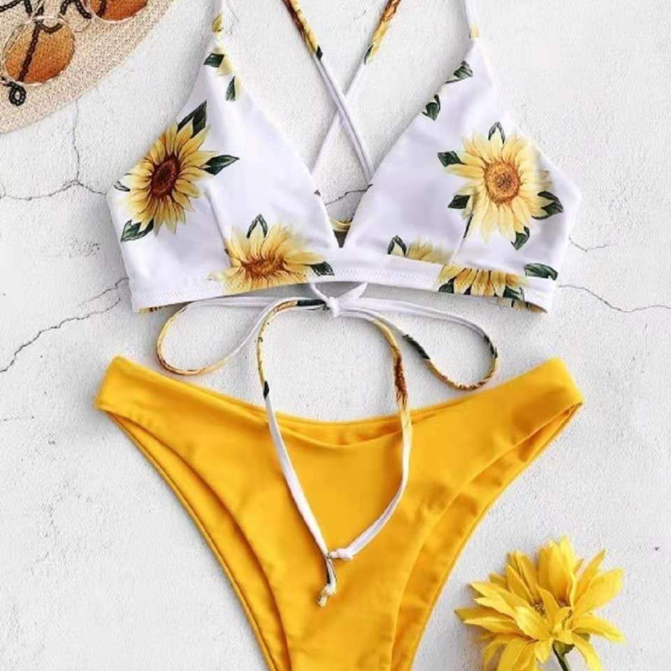 Latin Tienda  Bikini de flores amarillas